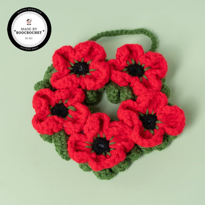 Poppy Wreath Car Hanging Crochet Pattern