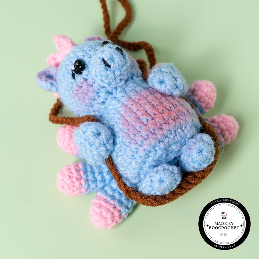Swinging Blue Dragon Car Hanging Crochet Pattern