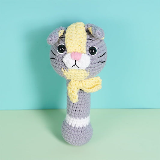 Grey Cat Rattles Crochet