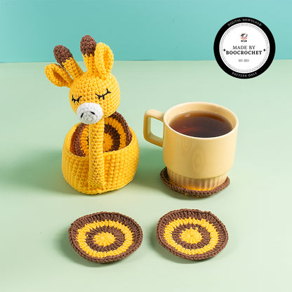 Crochet Pattern Giraffe Coaster Set