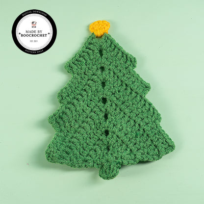 Crochet Pattern Christmas Tree Coasters