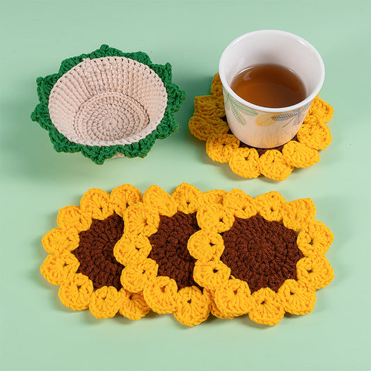 Handmade Sunflowers Coasters Finished Product
