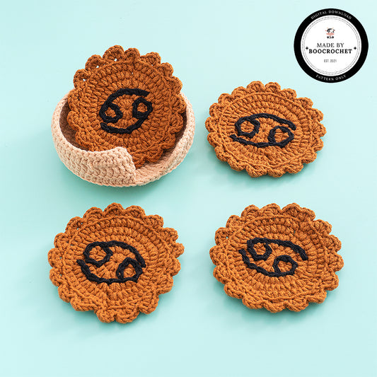 Cancer Zodiac Coasters Set Crochet Pattern