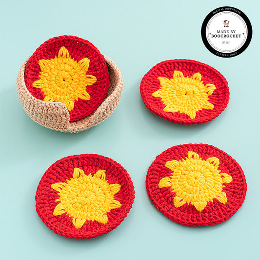 Sun Astrology Coasters Set Crochet Pattern