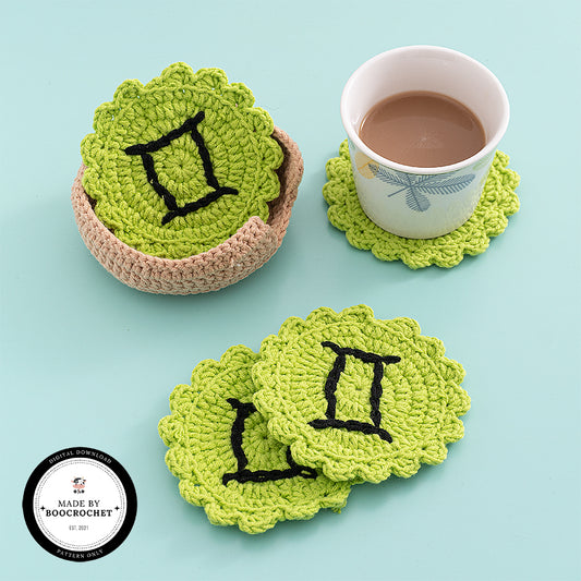 Gemini Zodiac Coasters Set Crochet Pattern