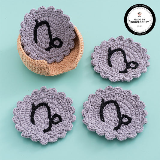 Capricorn Zodiac Coasters Set Crochet Pattern