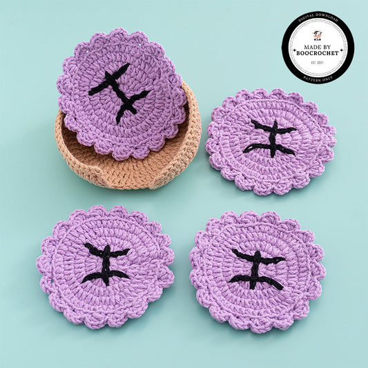 Pisces Zodiac Coasters Set Crochet Pattern