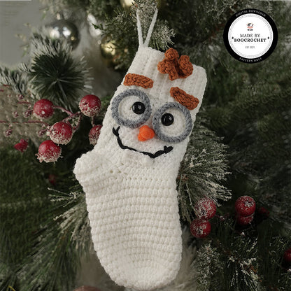 White Sock With Owl Eyes Crochet Patterns