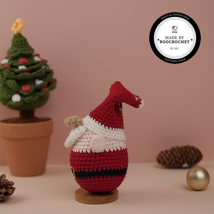 Santa Gnome With Red Hat Ornaments Crochet Pattern