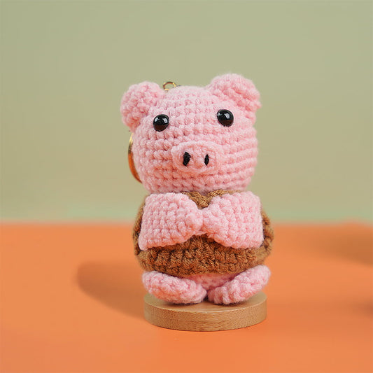 Crochet Keychain Cute Pig Pattern