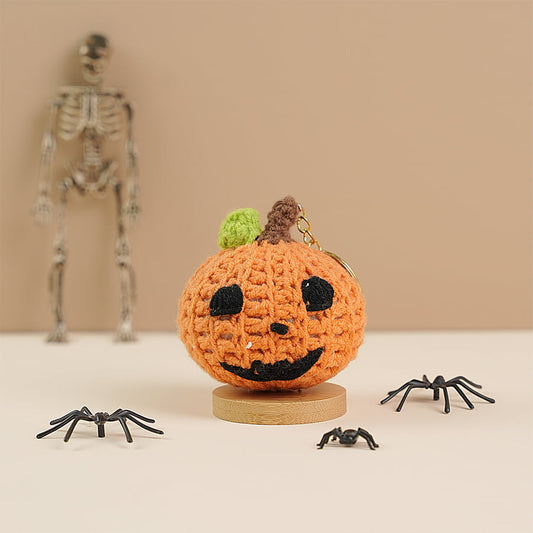 Pattern Pumpkin Crochet Keychain Halloween