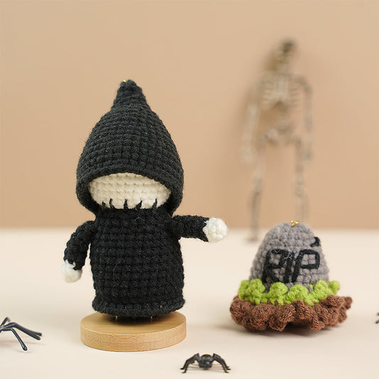Grim Reaper & Graveyard Tombstone Halloween Crochet
