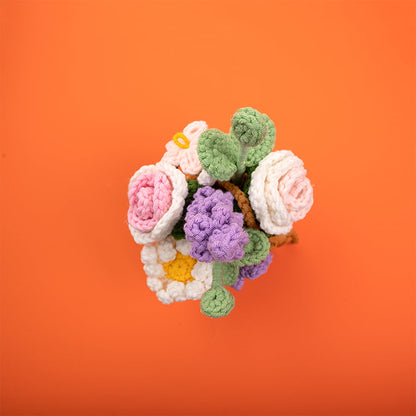 Colorful Flower Basket Car Hanging Crochet
