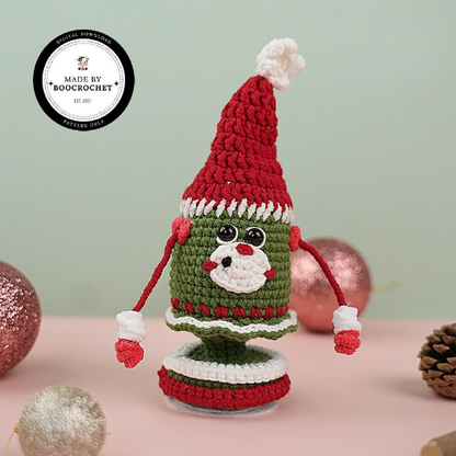 Crochet Christmas Tree In Santa Clause Hat Pattern