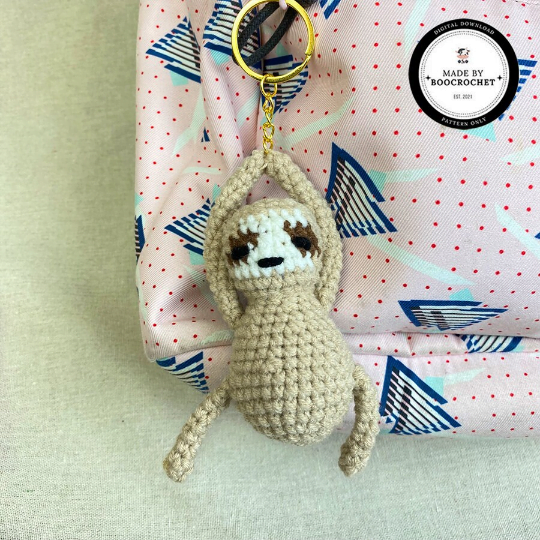 Crochet Pattern Sloth Keychain