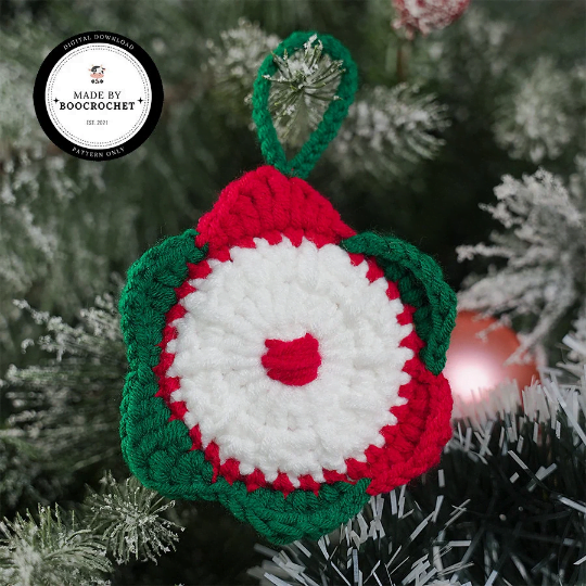 Hanging Flower For Christmas Tree Crochet Pattern