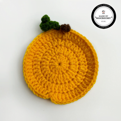 Crochet Pattern Pumpkin Coaster Set