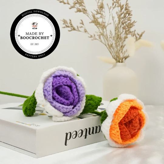 Crochet Pattern Lavender & Rose & Freesia Flowers Bouquet