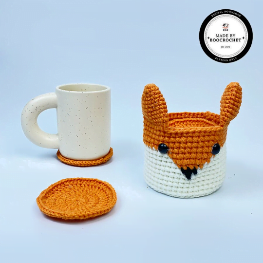 Crochet Pattern Fox Basket Coaster