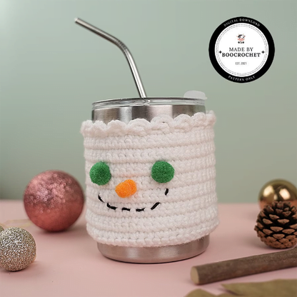 White Snowman Cup Crochet Pattern